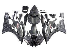 Yamaha YZF-R6 Fairings (2006-2007) Matte Black Ghost Flames at KingsMotorcycleFairings.com