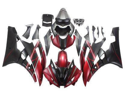 Yamaha YZF-R6 Fairings (2006-2007) Matte Dark Red, Black, Gray at KingsMotorcycleFairings.com