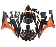 Yamaha YZF-R6 Fairings (2006-2007) Matte Orange, Matte Black at KingsMotorcycleFairings.com