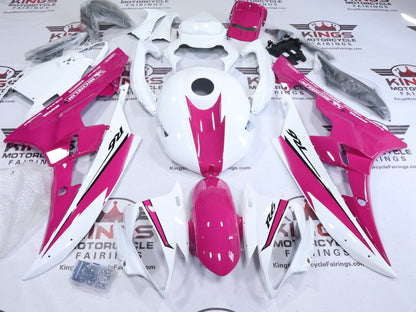 Yamaha R6 Fairings (2006-2007) Pink, White at KingsMotorcycleFairings.com