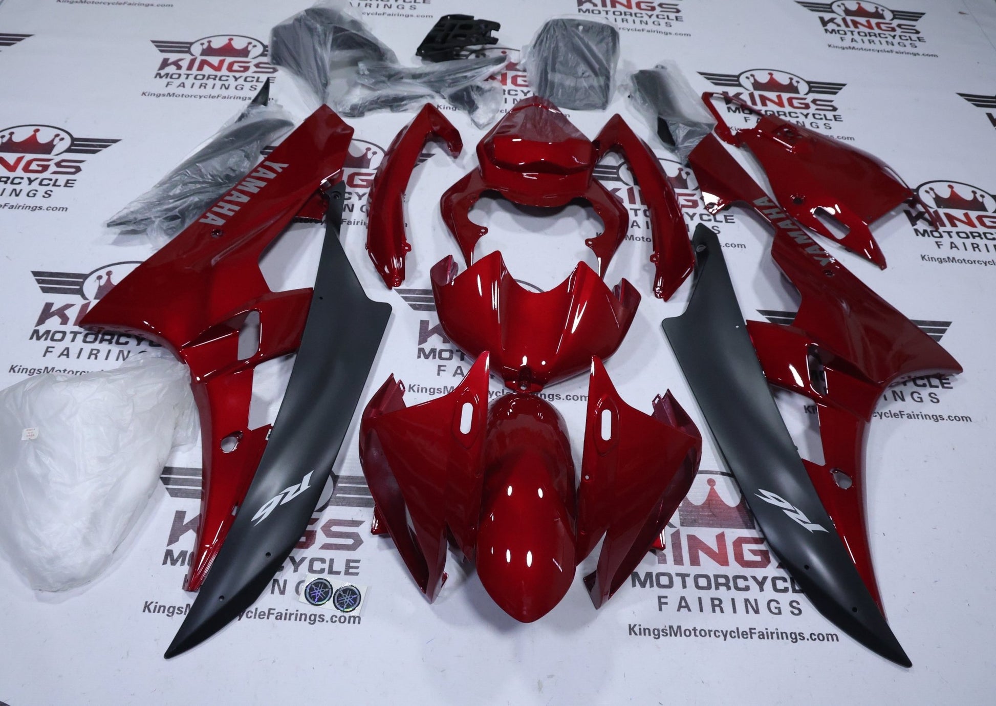 Yamaha R6 Fairings (2006-2007) Red, Matte Black, Gray at KingsMotorcycleFairings.com