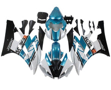 Yamaha YZF-R6 Fairings (2006-2007) White, Blue Teal, Eneos at KingsMotorcycleFairings.com
