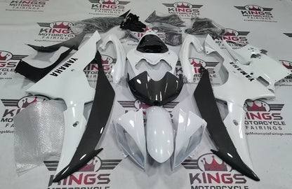 Yamaha R6 Fairings (2008-2016) Gloss White, Faux Carbon Fiber at KingsMotorcycleFairings.com