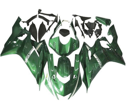 Yamaha YZF-R6 Fairings (2017-2022) Green, White Stripe at KingsMotorcycleFairings.com