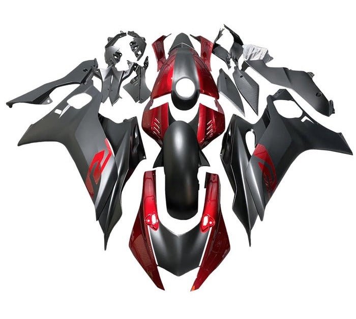 Yamaha YZF-R6 Fairings (2017-2022) Matte Black, Dark Red at KingsMotorcycleFairings.com