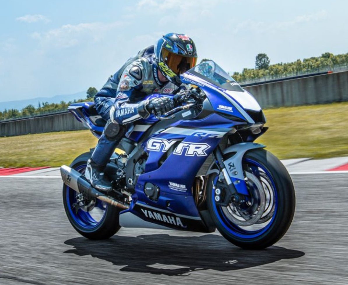 Yamaha R6 Fairings (2017-2022) Matte Blue, White GYTR at KingsMotorcycleFairings.com