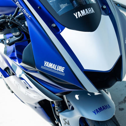 Yamaha R6 Fairings (2017-2022) Matte Blue, White GYTR by KingsMotorcycleFairings.com