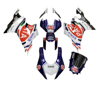 Yamaha R6 Fairings (2017-2022) White, Dark Blue, Pata at KingsMotorcycleFairings.com