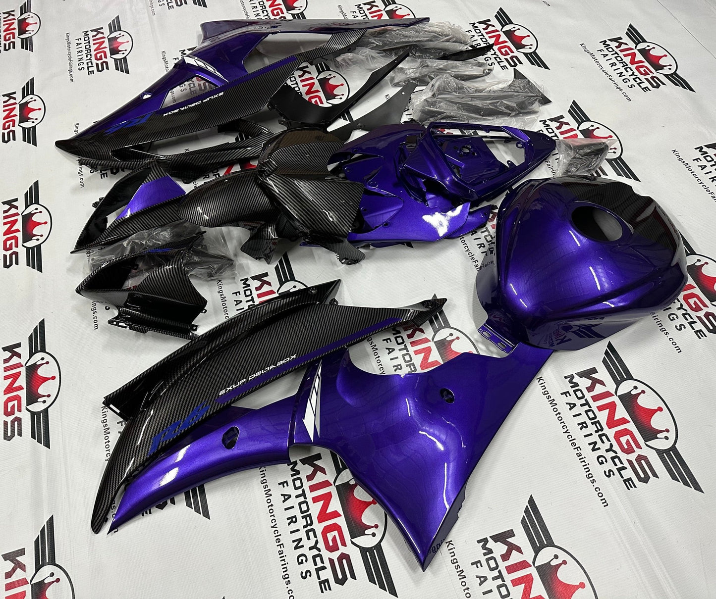 Yamaha YZF-R6 (2008-2016) Faux Carbon Fiber, Dark Purple Fairings at KingsMotorcycleFairings.com