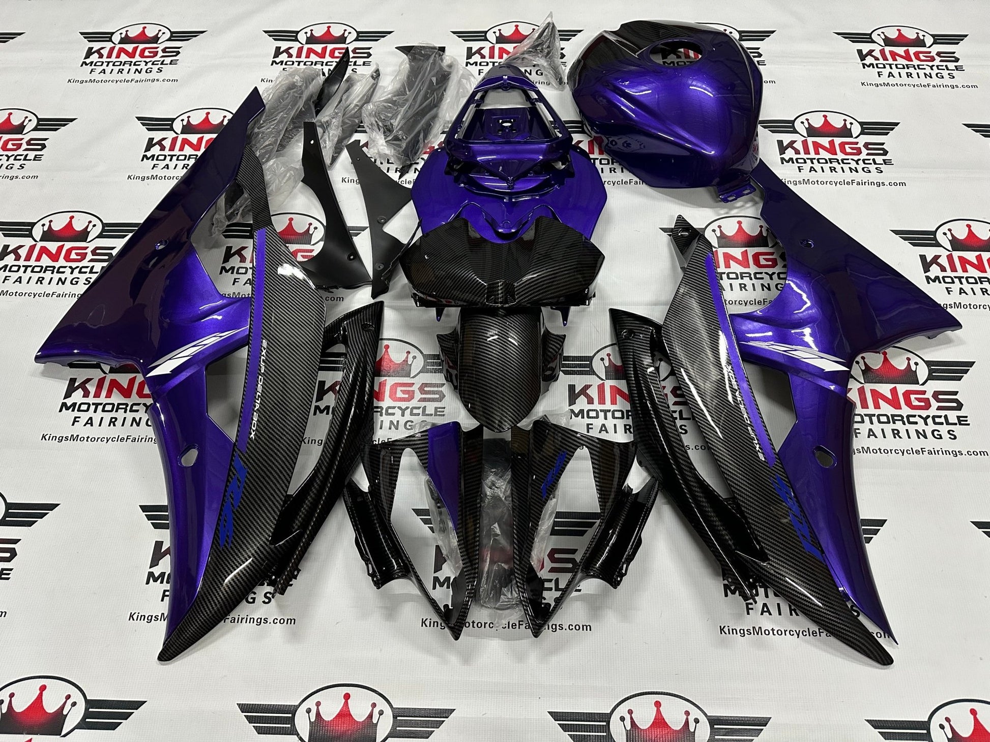 Yamaha R6 (2008-2016) Faux Carbon Fiber, Dark Purple Fairings at KingsMotorcycleFairings.com