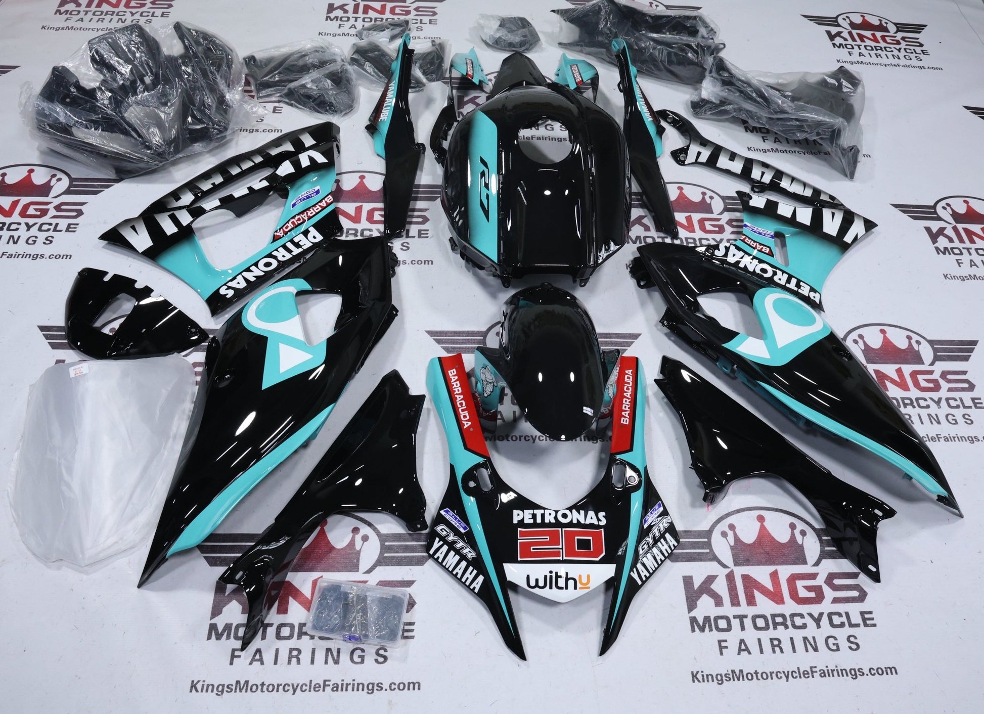 Yamaha R7 Fairing Kit (2021-2025) Black Petronas from KingsMotorcycleFairings.com