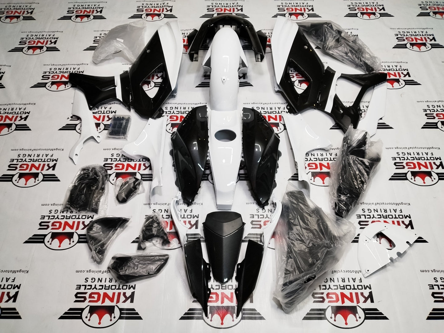 Yamaha R7 Fairing Kit (2021-2025) White, Faux Carbon Fiber at KingsMotorcycleFairings.com