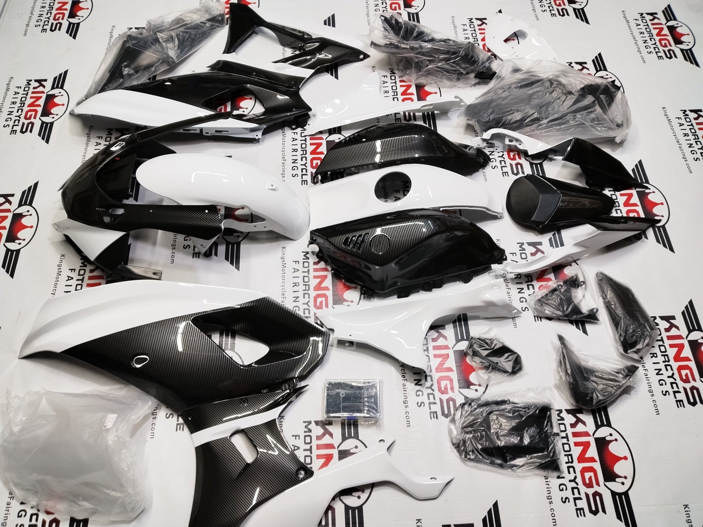 Yamaha R7 Fairing Set (2021-2025) White, Faux Carbon Fiber at KingsMotorcycleFairings.com