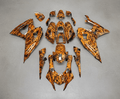 Yamaha R7 Fairings (2021-2025) Orange Flames at KingsMotorcycleFairings.com