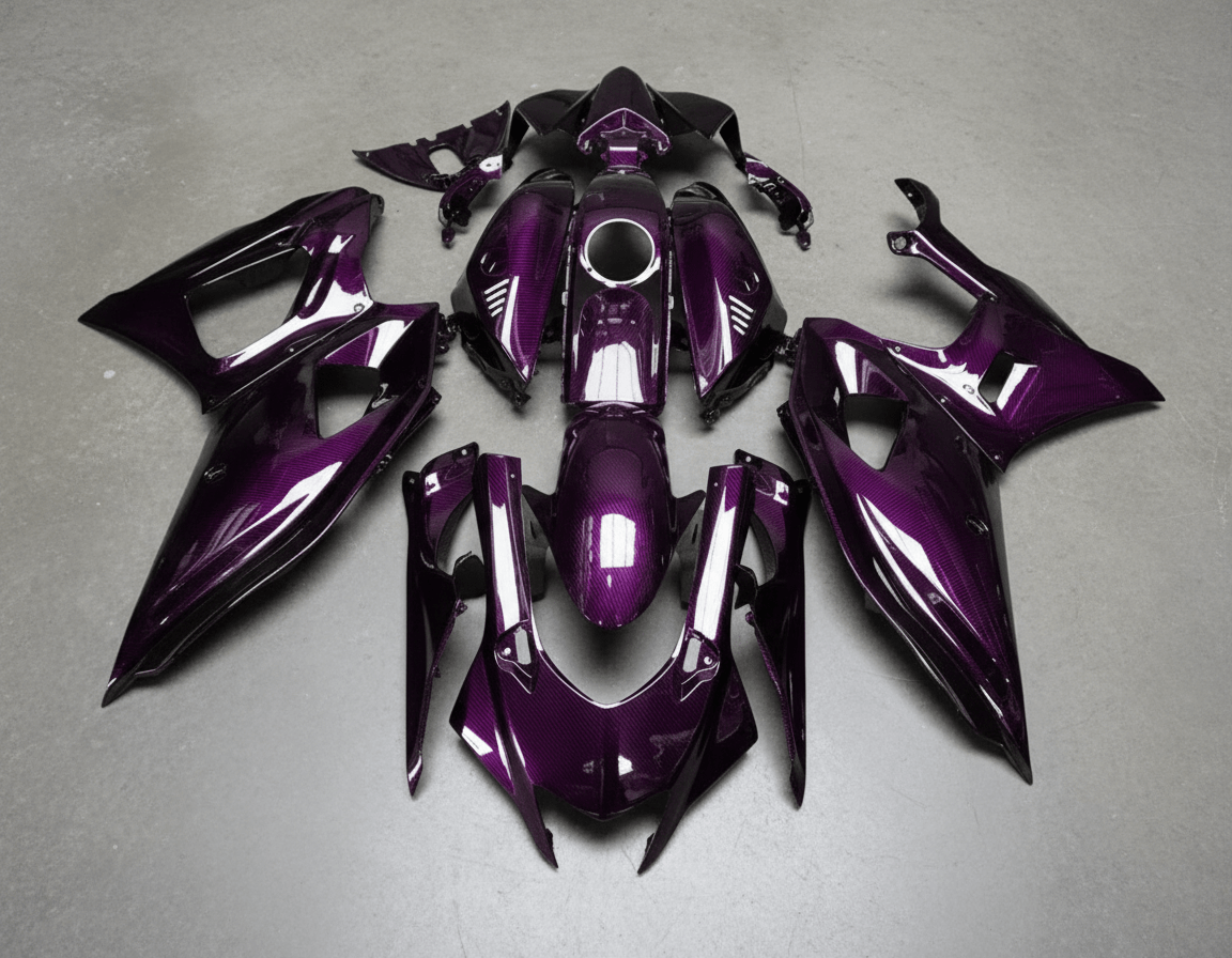 Yamaha R7 Fairings (2021-2025) Purple Faux Carbon Fiber at KingsMotorcycleFairings.com