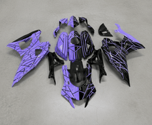 Yamaha R7 Fairings (2021-2025) Purple, Black, Split Stripes at KingsMotorcycleFairings.com
