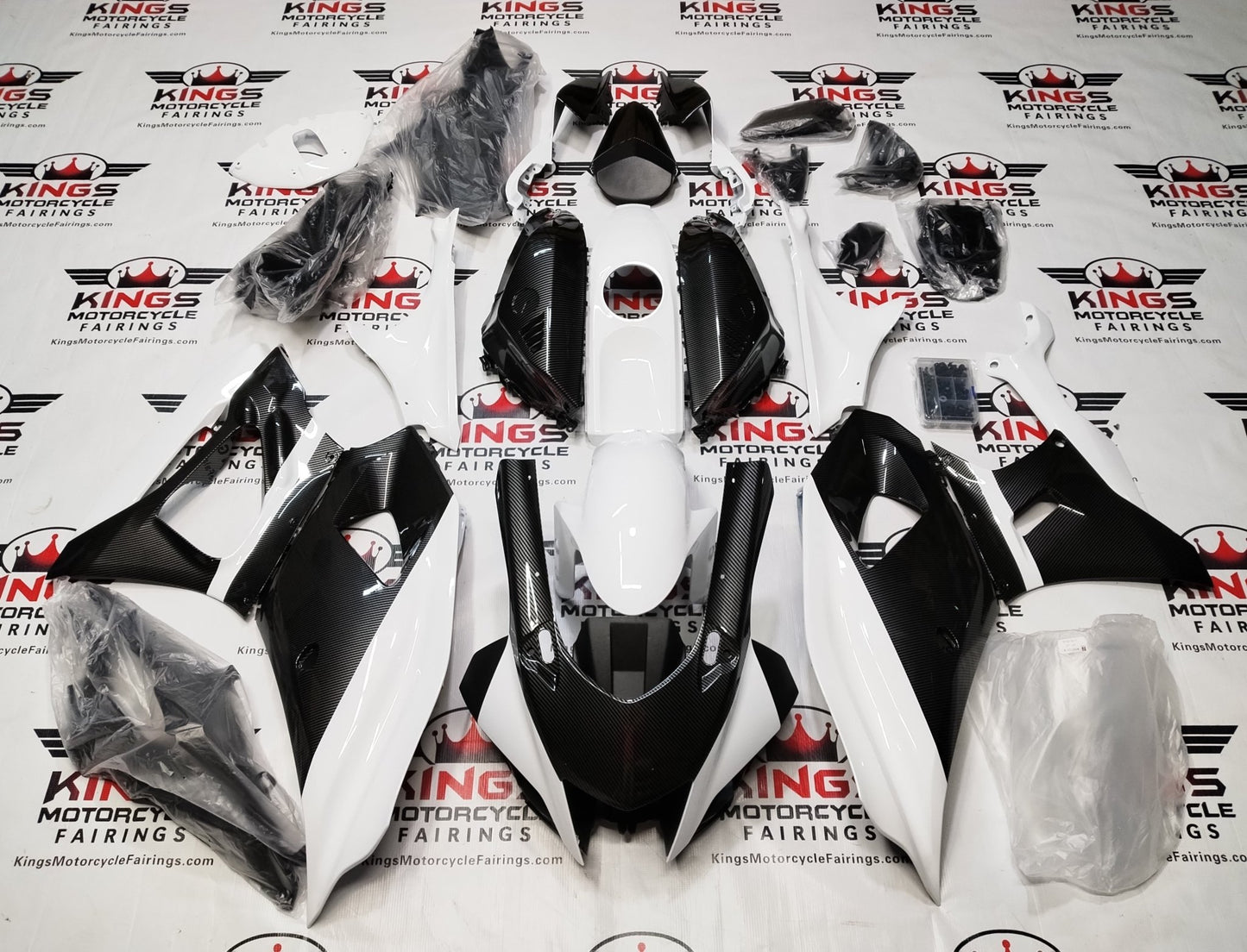 Yamaha R7 Fairings (2021-2025) White, Faux Carbon Fiber at KingsMotorcycleFairings.com
