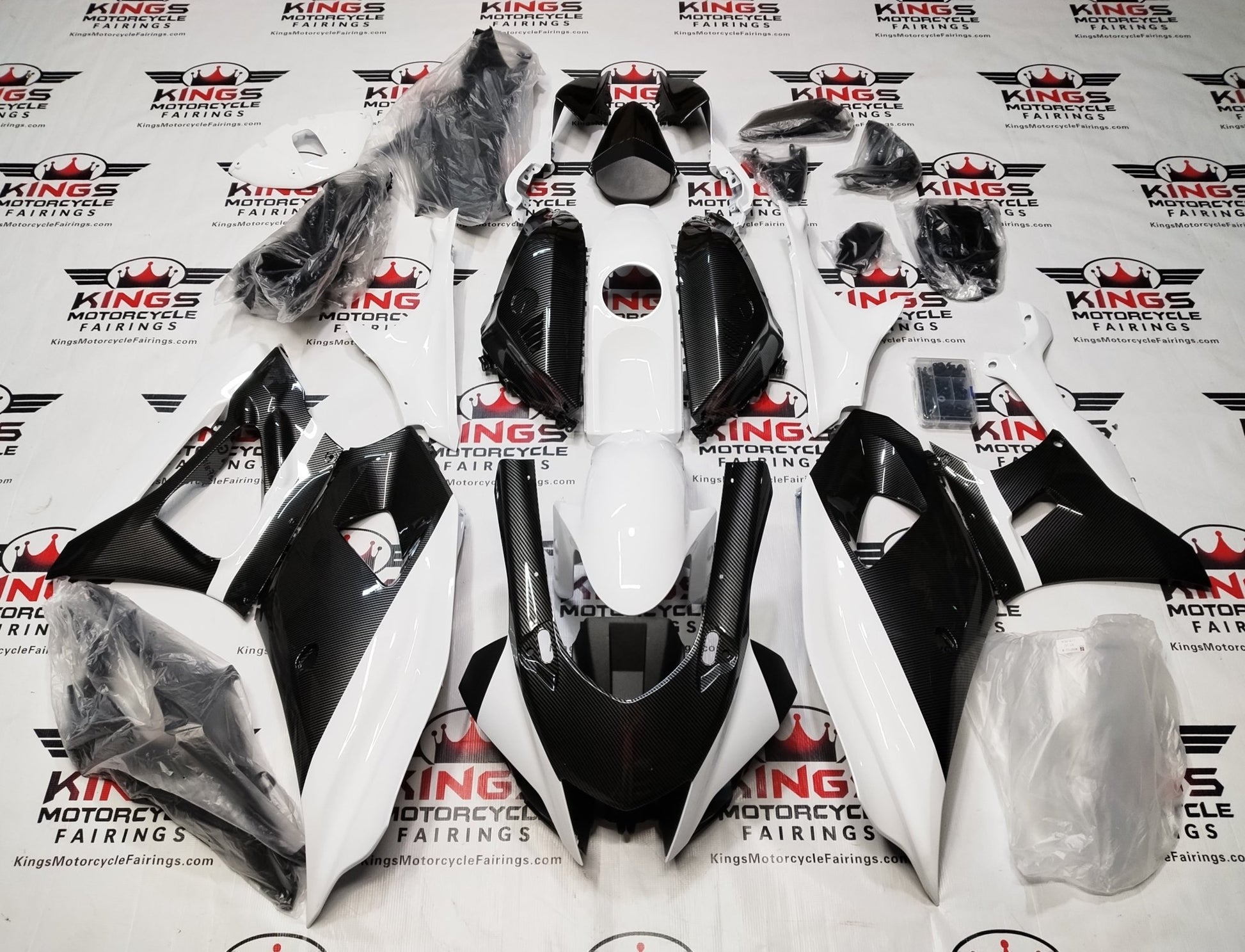 Yamaha R7 Fairings (2021-2025) White, Faux Carbon Fiber at KingsMotorcycleFairings.com