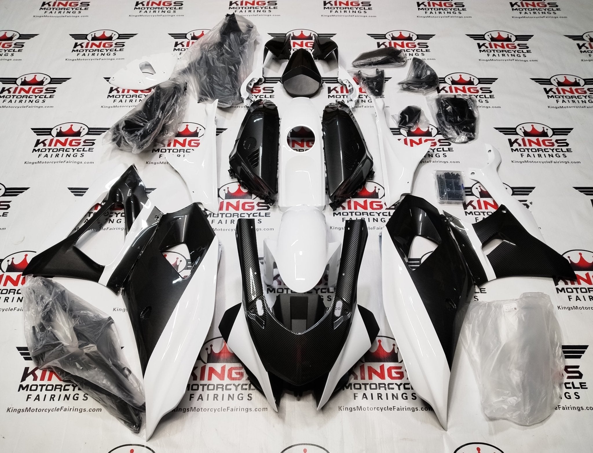 Yamaha R7 Fairings (2021-2025) White, Faux Carbon Fiber at KingsMotorcycleFairings.com