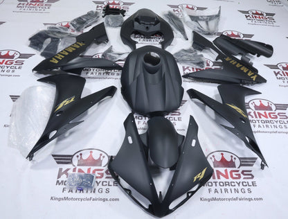 Yamaha YZF-R1 Fairing Kit (2004-2006) Matte Black, Matte Gold at KingsMotorcycleFairings.com