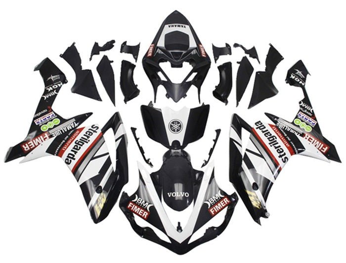 Yamaha R1 Fairings (2007-2008) Black, White, Red Sterilgarda at KingsMotorcycleFairings.com