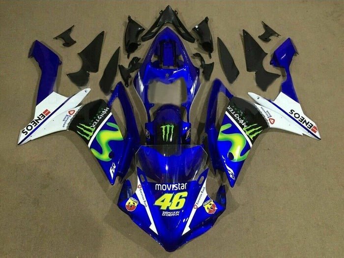 Yamaha R1 Fairings (2007-2008) Blue, White Movistar at KingsMotorcycleFairings.com