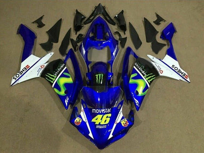 Yamaha R1 Fairings (2007-2008) Blue, White Movistar at KingsMotorcycleFairings.com