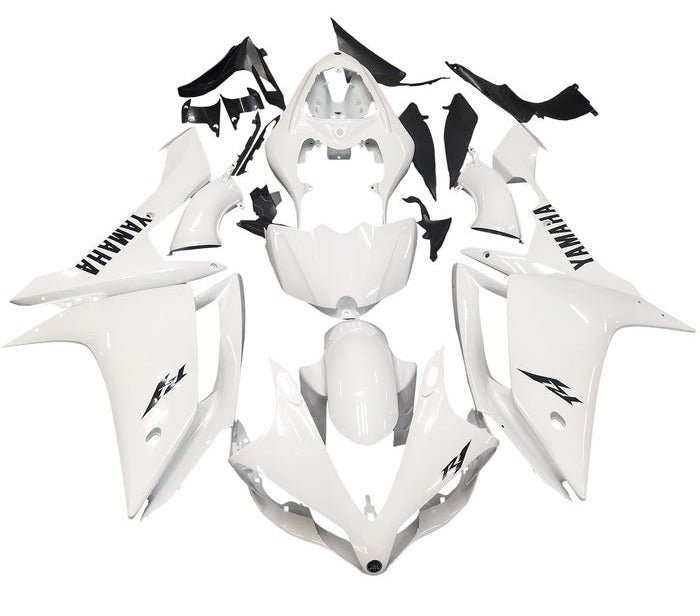 Yamaha R1 Fairings (2007-2008) Gloss White, Black at KingsMotorcycleFairings.com