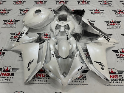 Yamaha YZF-R1 Fairings (2007-2008) Pearlescent White, Black at KingsMotorcycleFairings.com