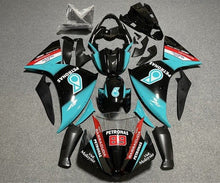 Yamaha R1 Fairings (2009-2011) Black, Turquoise Blue Petronas at KingsMotorcycleFairings.com