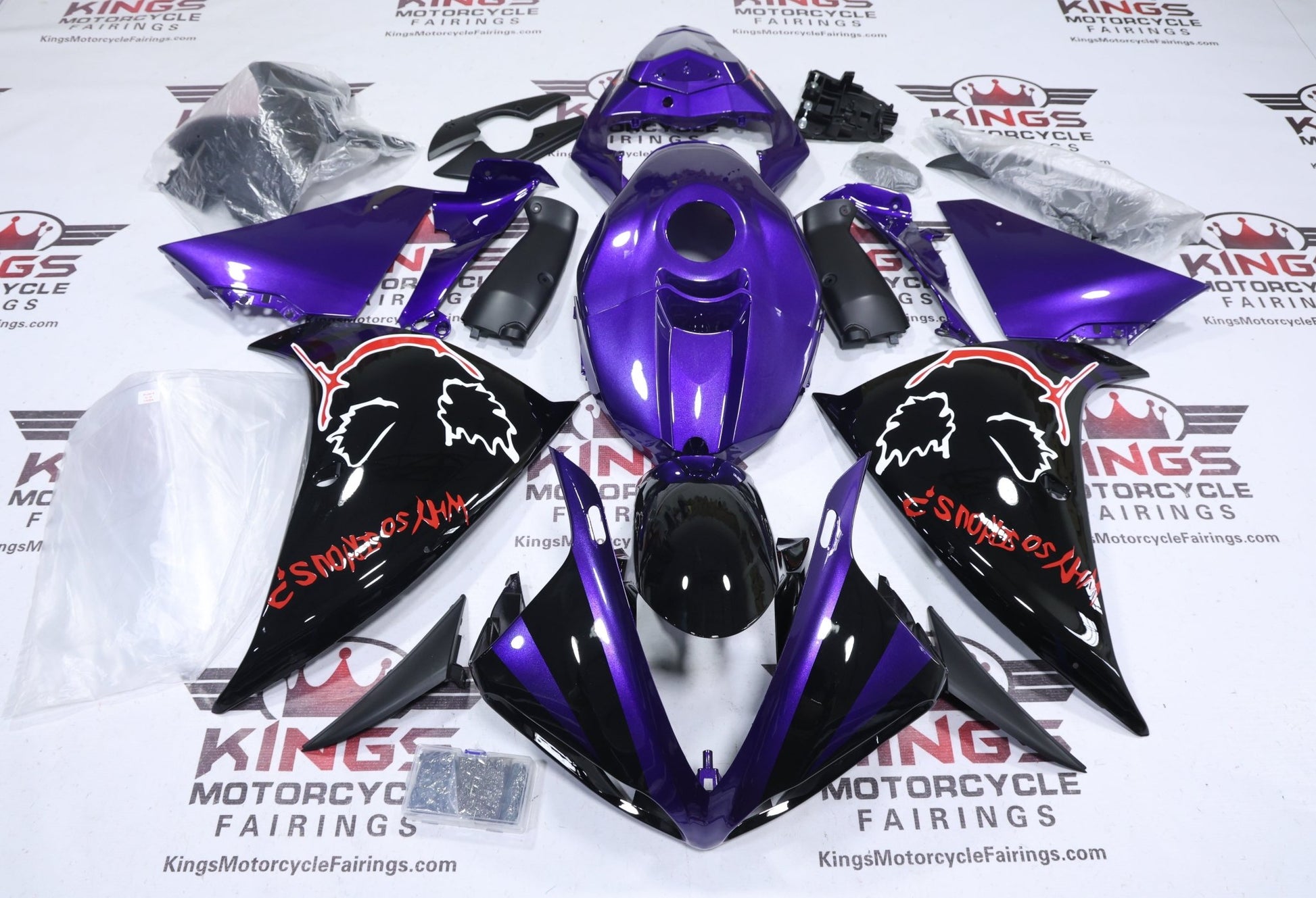 Yamaha YZF-R1 Fairings (2009-2011) Purple, Black Joker at KingsMotorcycleFairings.com