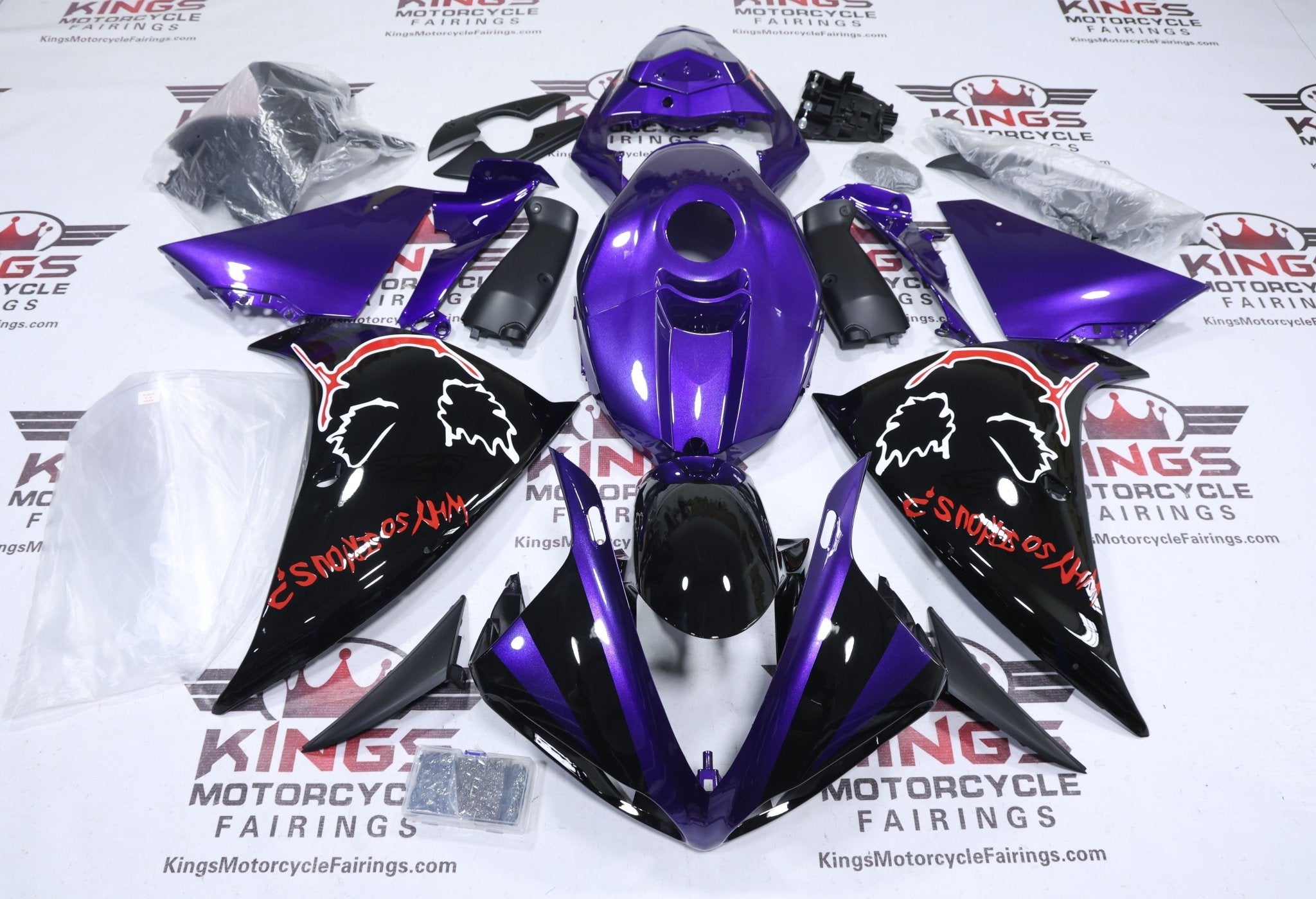 Yamaha YZF-R1 Fairings (2009-2011) Purple, Black Joker at KingsMotorcycleFairings.com