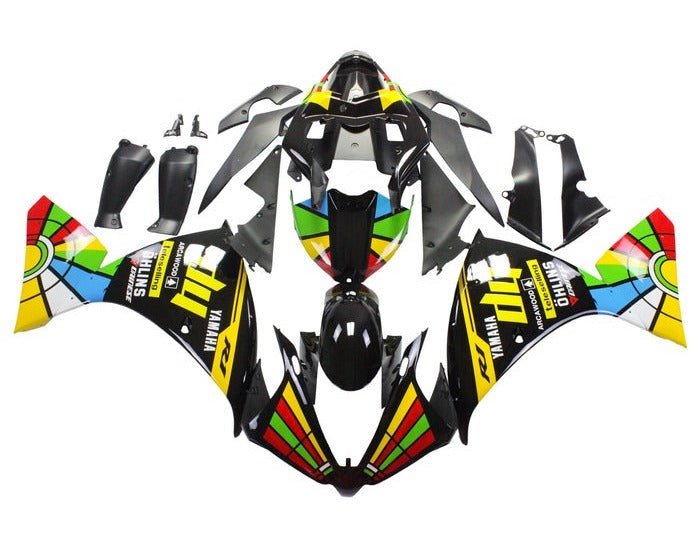 Yamaha R1 Fairings(2012-2014) Black, HP Color Wheel at KingsMotorcycleFairings.com
