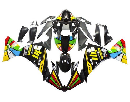 Yamaha R1 Fairings(2012-2014) Black, HP Color Wheel at KingsMotorcycleFairings.com
