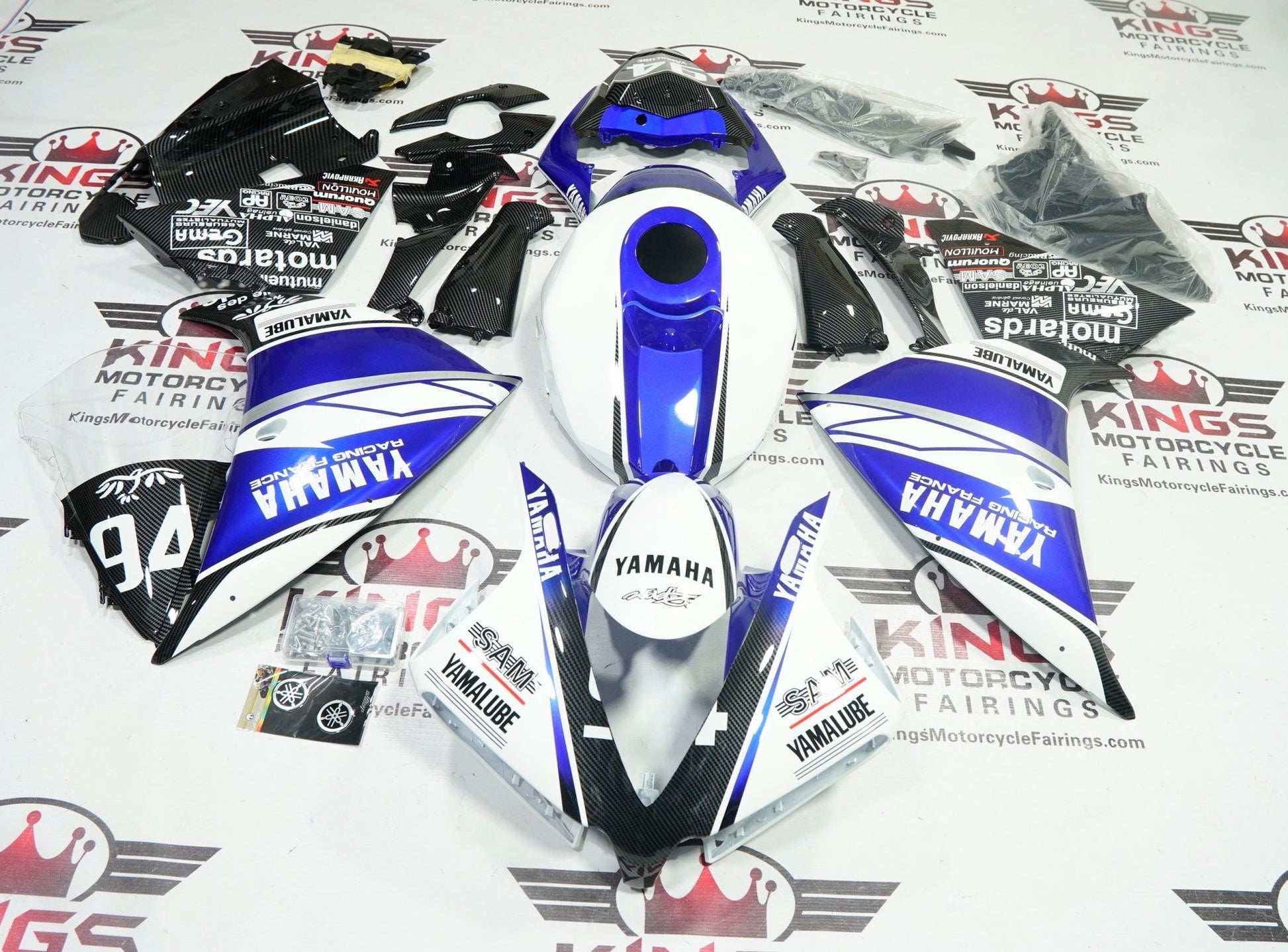 Yamaha YZF-R1 Fairings (2012-2014) White, Blue, Black, Carbon, Silver Yamalube at KingsMotorcycleFairings.com