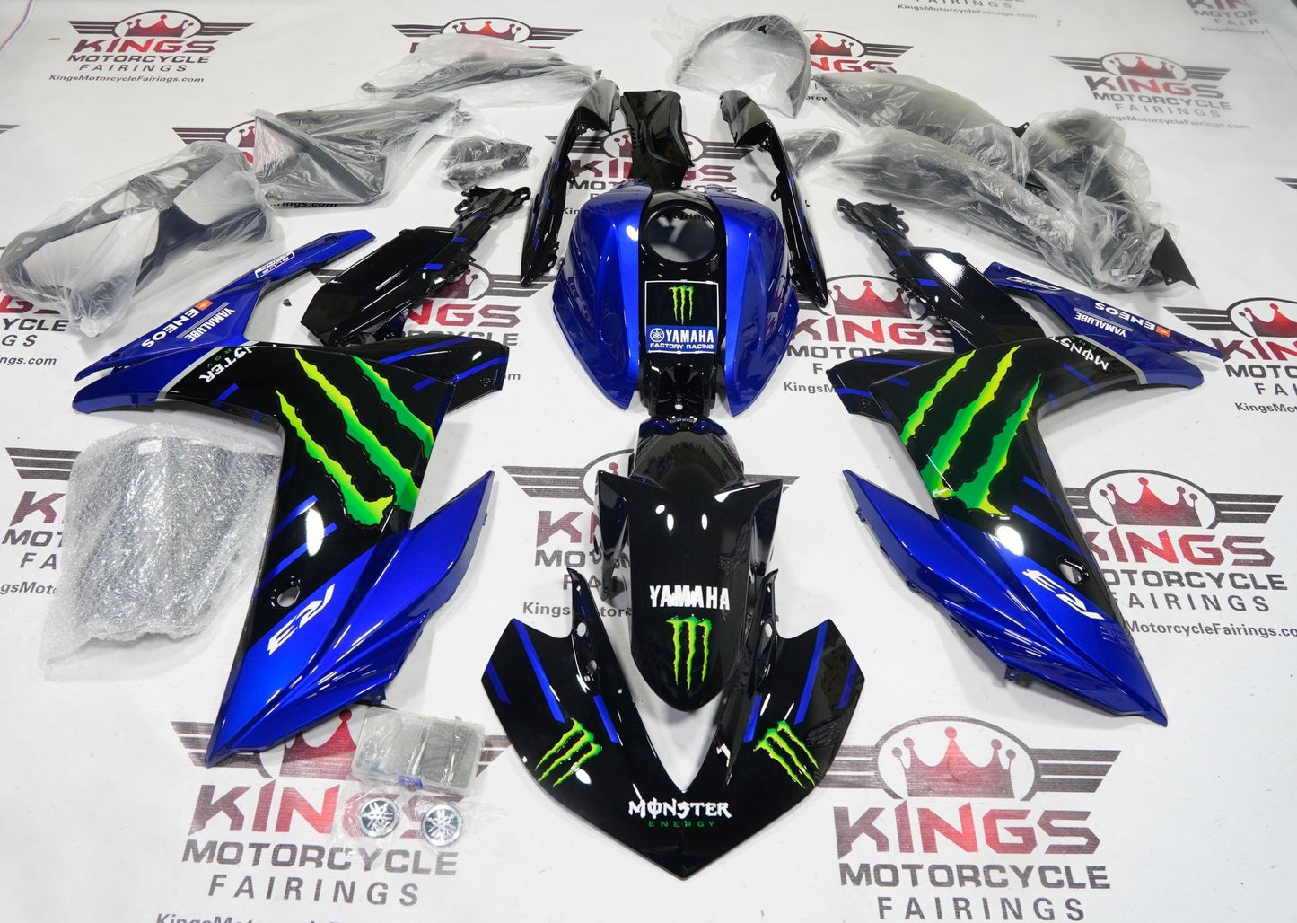 Yamaha YZF-R3 Fairings (2015-2018) Black, Blue, Green Monster at KingsMotorcycleFairings.com