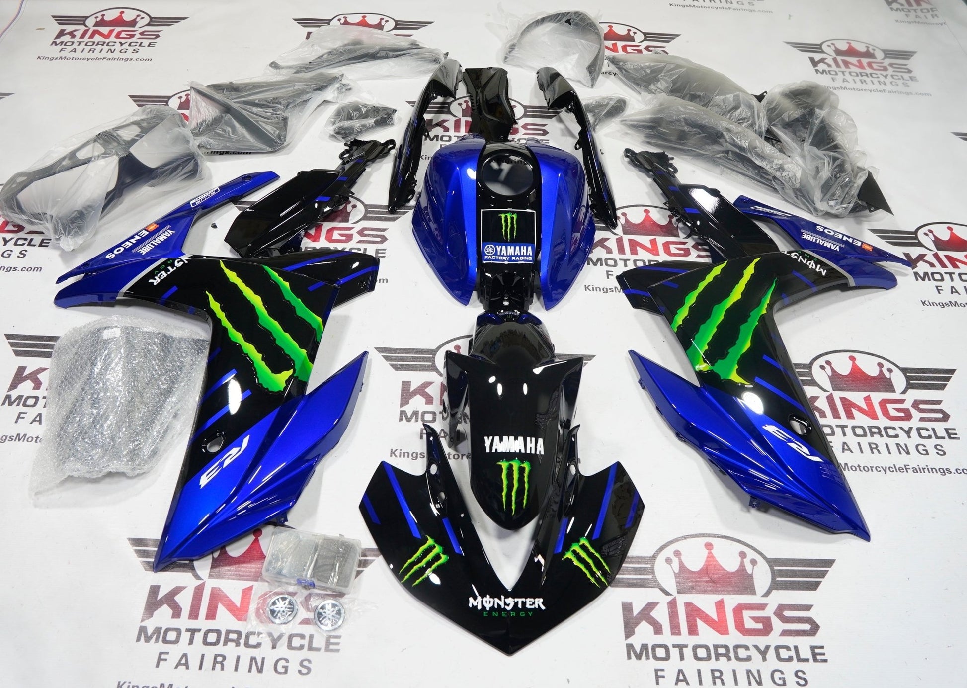 Yamaha YZF-R3 Fairings (2015-2018) Black, Blue, Green Monster at KingsMotorcycleFairings.com