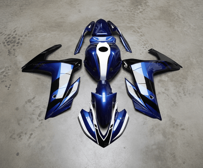 Yamaha YZF-R3 Fairings (2015-2018) Dark Blue, Black, White at KingsMotorcycleFairings.com