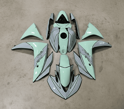 Yamaha YZF-R3 Fairings (2015-2018) Gray, Mint Green at KingsMotorcycleFairings.com