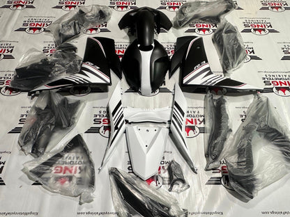 Yamaha R3 Fairings (2015-2018) Matte Black, White at KingsMotorcycleFairings.com