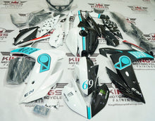 Yamaha YZF-R3 Fairings (2015-2018) White, Faux Carbon Fiber, Blue Petronas Fairings at KingsMotorcycleFairings.com