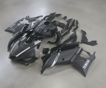 Yamaha YZF-R3 Fairings (2019-2021) Matte Black, Matte White, Black from KingsMotorcycleFairings.com