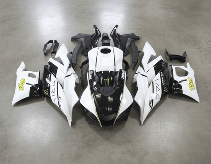 Yamaha YZF-R3 Fairings (2019-2021) White, Black, Gold Monster at KingsMotorcycleFairings.com