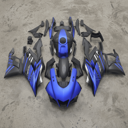 Yamaha YZF-R3 Fairings (2022-2024) Matte Blue, Matte Black, Monster at KingsMotorcycleFairings.com
