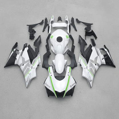 Yamaha YZF-R3 Fairings (2022-2024) White, Silver, Green at KingsMotorcycleFairings.com