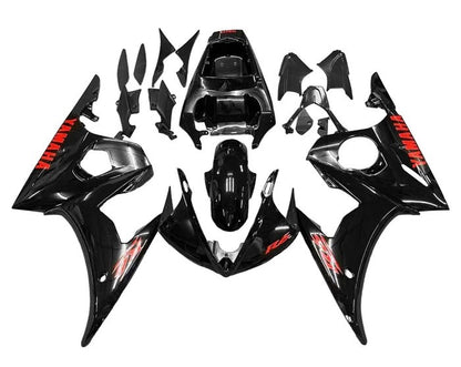 Yamaha R6 Fairings (2003-2004) Black, Red at KingsMotorcycleFairings.com
