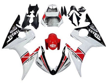 Yamaha R6 Fairings (2003-2004) White, Black, Red Stripe at KingsMotorcycleFairings.com