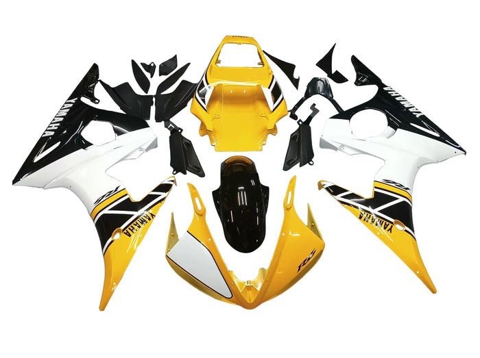 Yamaha YZF-R6 Fairings (2003-2004) Yellow, Black, White Stripe at KingsMotorcycleFairings.com