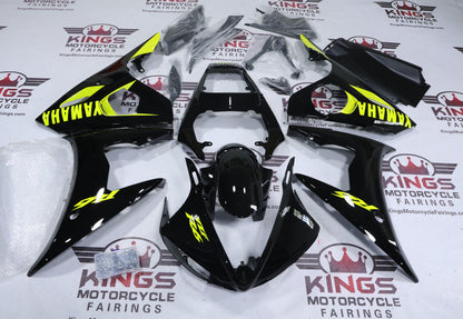 Yamaha YZF-R6 Fairings (2005) Black, Neon Yellow from KingsMotorcycleFairings.com