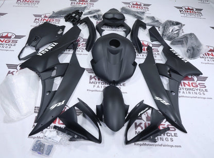 Yamaha YZF-R6 Fairings (2006-2007) Matte Black, White at KingsMotorcycleFairings.com
